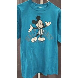 Vintage 90s Mickey Mouse Walt Disney World teal T-shirt size L